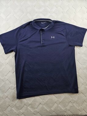 Under Armour Polo Shirt Mens 3XL Navy Golf Performance Stretch